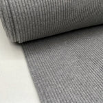 chunky grey marl cotton stretch cuff and neck ribbing fabric