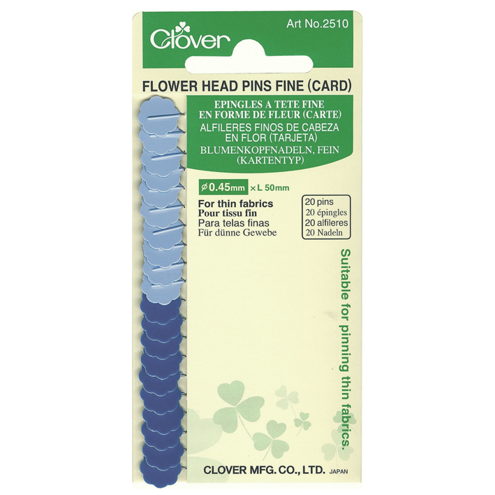 Clover 2510 - Fine Flower Head Quilt Pins Pack x 20