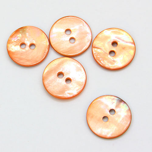 Coloured Shell Buttons - Coral