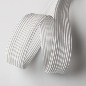 Corded Flat Elastic - White