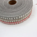 Printed Cotton Ribbon - Tape Measure Red 16mm