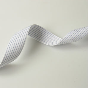 Stitched Cotton Tape - White/Grey