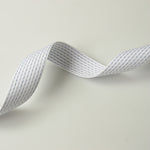 Stitched Cotton Tape - White/Grey