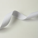 Stitched Cotton Tape - White/Grey