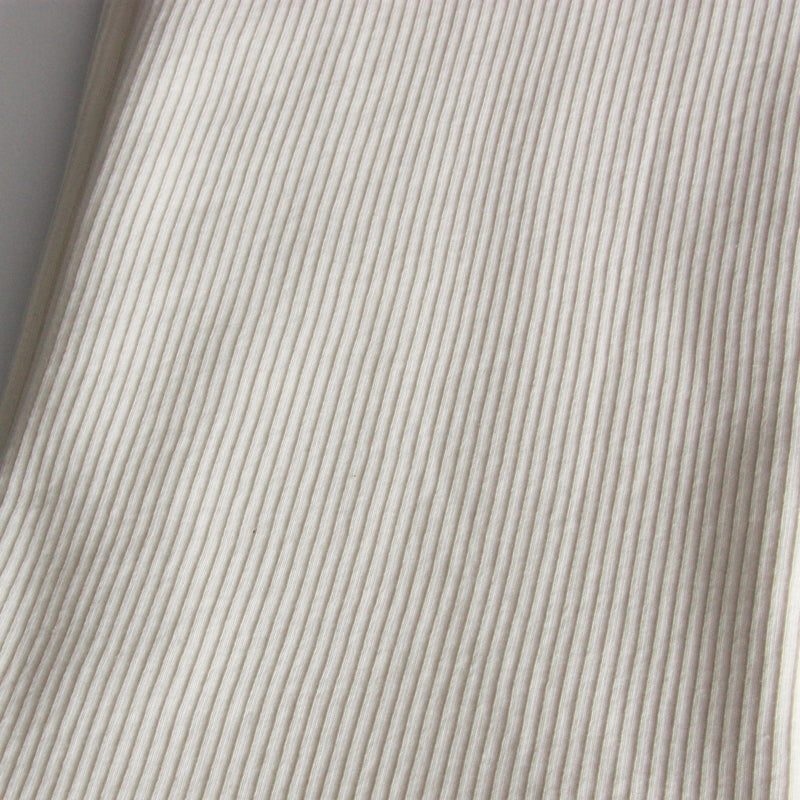 Organic Cotton Ribbed Jersey - Off White, Jersey and Stretch Fabric