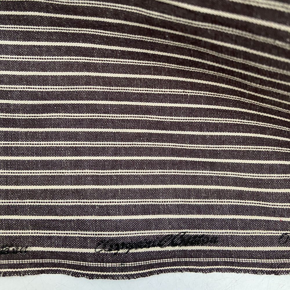 Organic Cotton Crossweave - Stripe Brown