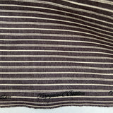 Organic Cotton Crossweave - Stripe Brown