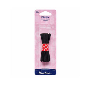 Hemline - 3mm Black Elastic 5m
