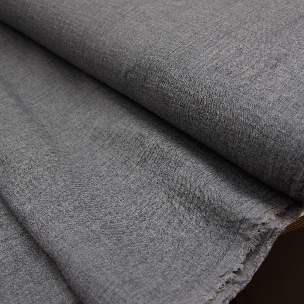 Cotton Double Gauze - Melange Grey