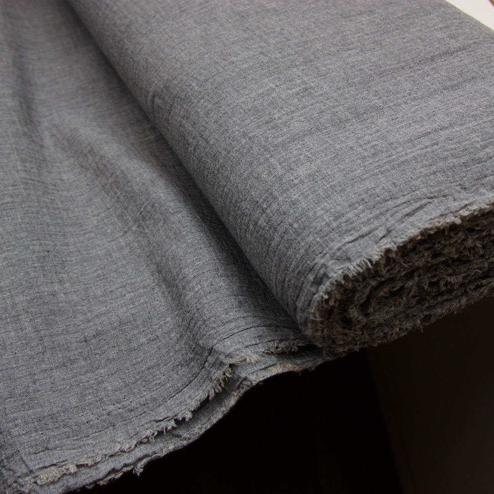 Cotton Double Gauze - Melange Grey