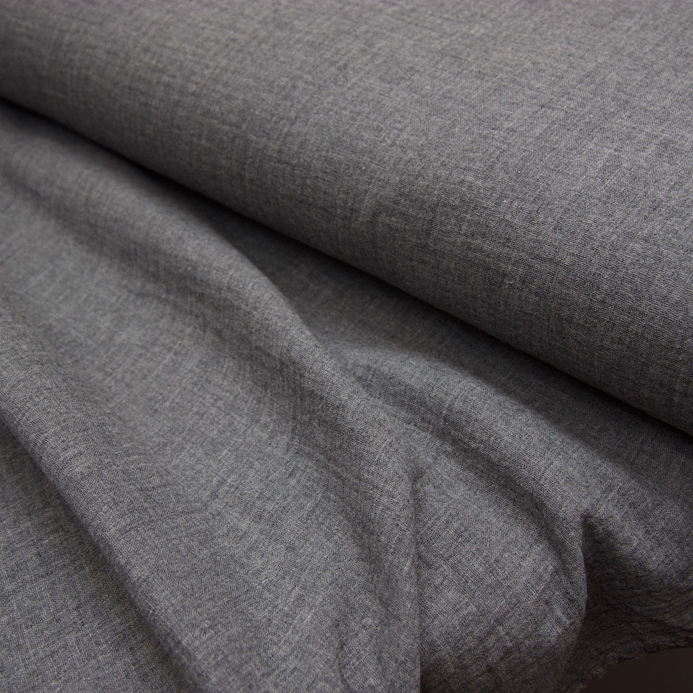 Cotton Double Gauze - Melange Grey