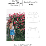 Anna Allen Clothing - Denim Button Up Skirt - PDF Pattern