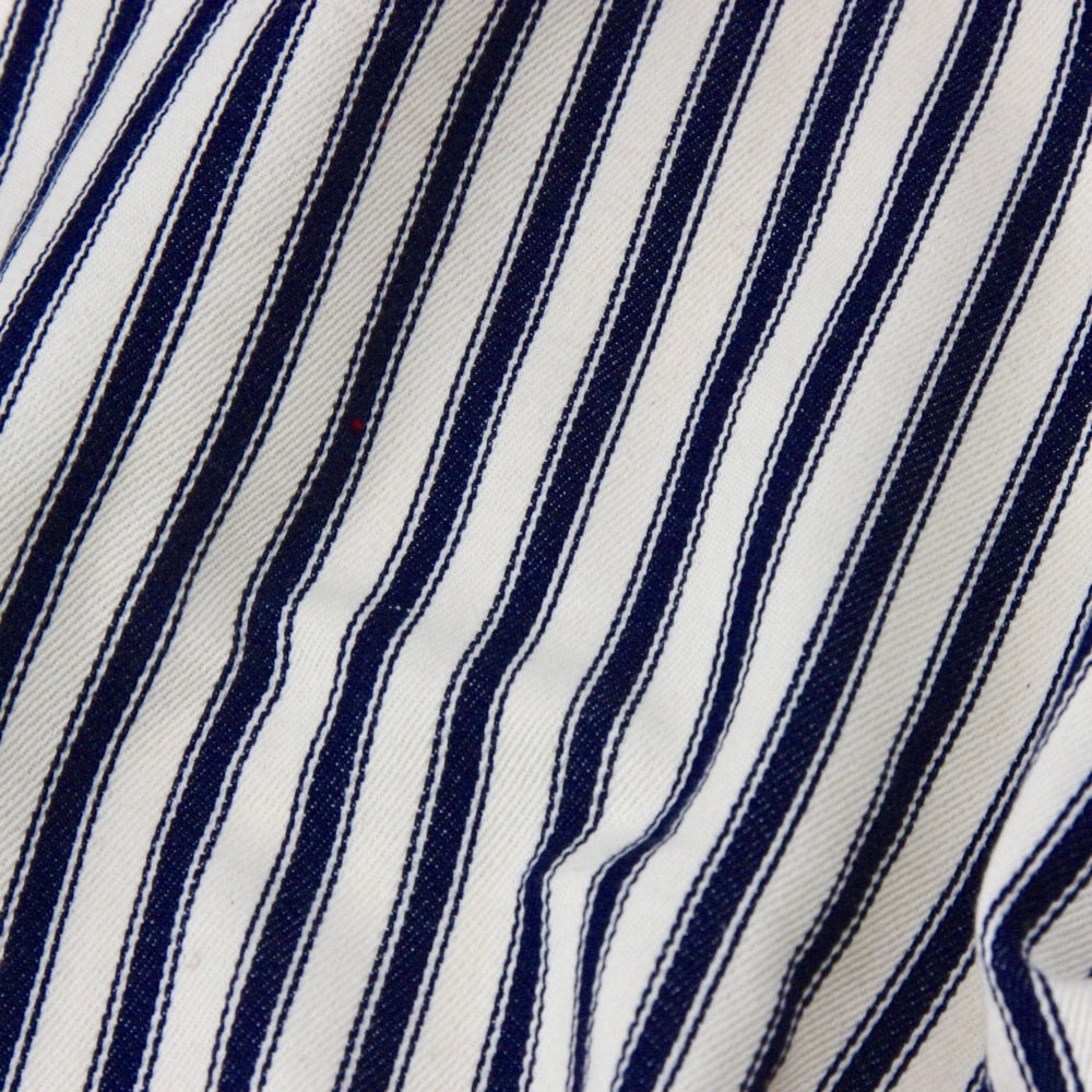 Cotton Ticking - Natural and Navy