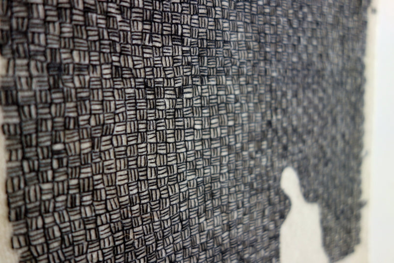 Close up of Richard McVetis' hand embroidery work