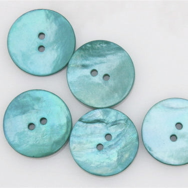 Coloured Shell Buttons - Aqua | Ray Stitch