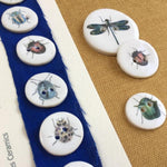 Set of 6 Porcelain Bee and Bug buttons
