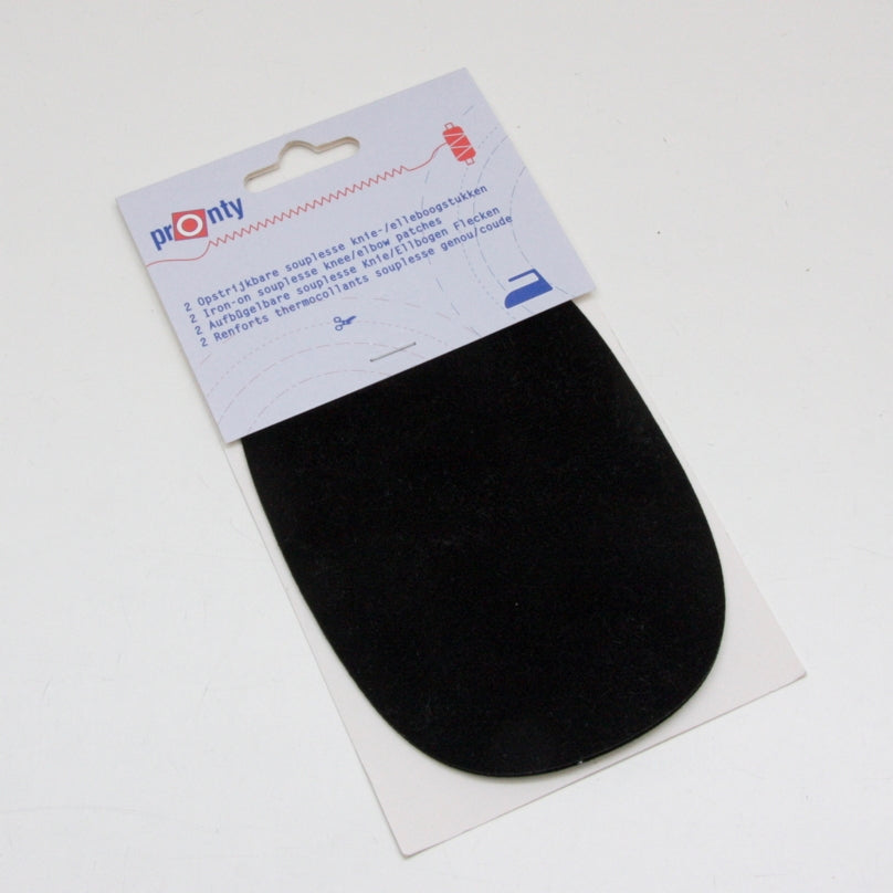 Pronty Iron-on Suede Elbow Patches - Black