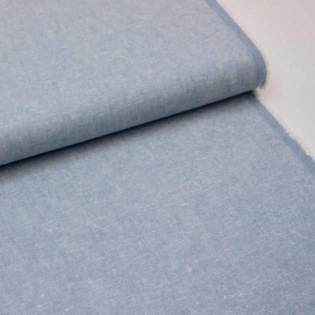 Essex Linen Mix Chambray - Baby Blue