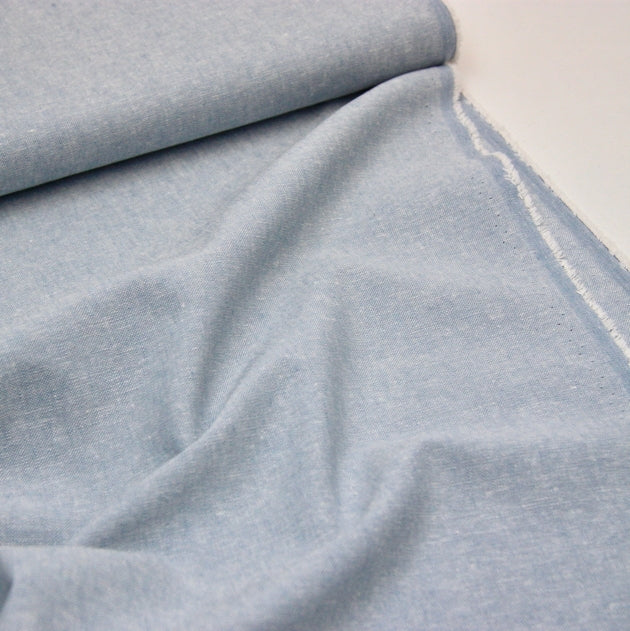 Essex Linen Mix Chambray - Baby Blue