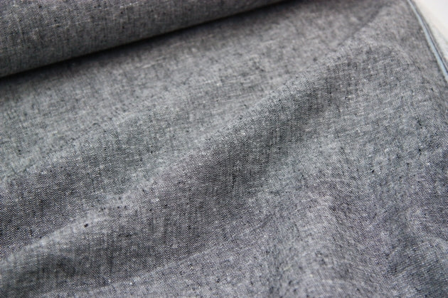 Robert Kaufman Essex Linen Cotton Chambray - Black | Plain Fabrics ...