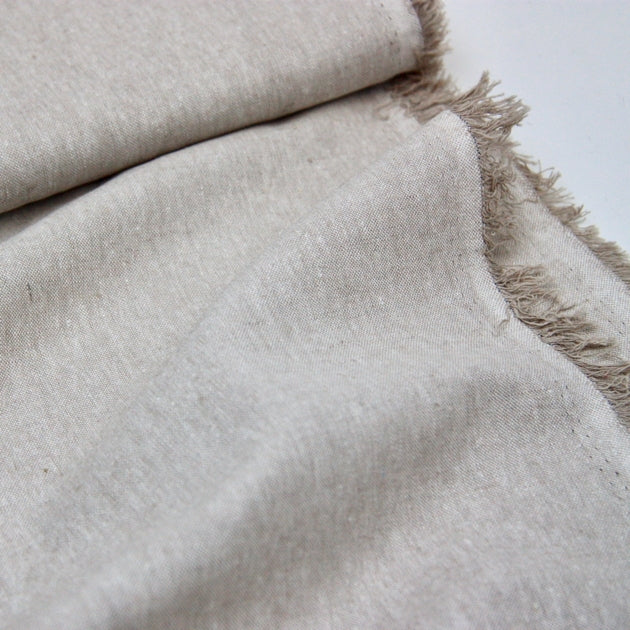 linen cotton mix medium weight fabric in beige