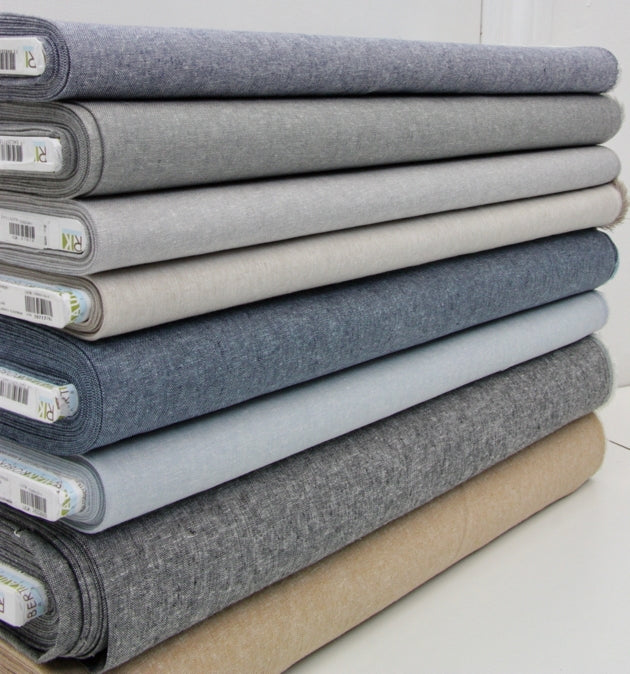 Essex Linen Mix Chambray - Baby Blue