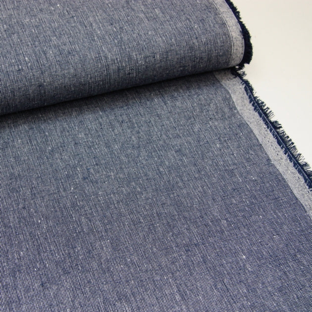 Essex Linen Mix Homespun - Navy