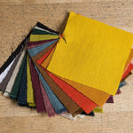 sample pack of coloured and washed european linen fabric swatches