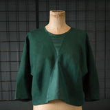 dark green coloured and washed european linen fabric top