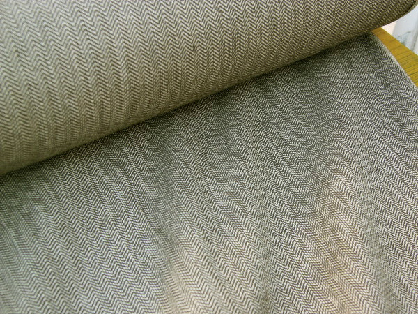 Organic Cotton Herringbone - Olive