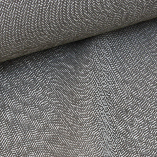 Organic Cotton Herringbone - Brown