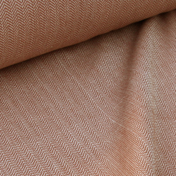 Organic Cotton Herringbone - Brick