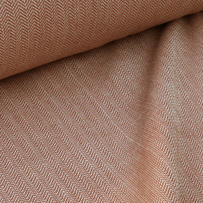 Organic Cotton Herringbone - Brick