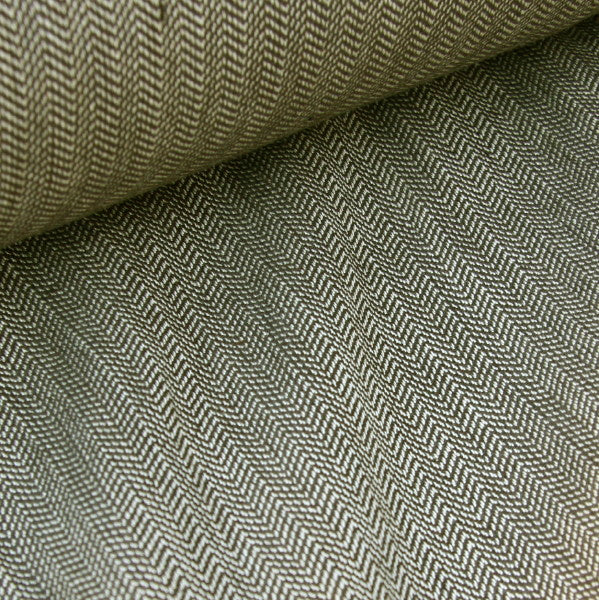 Organic Cotton Herringbone - Olive