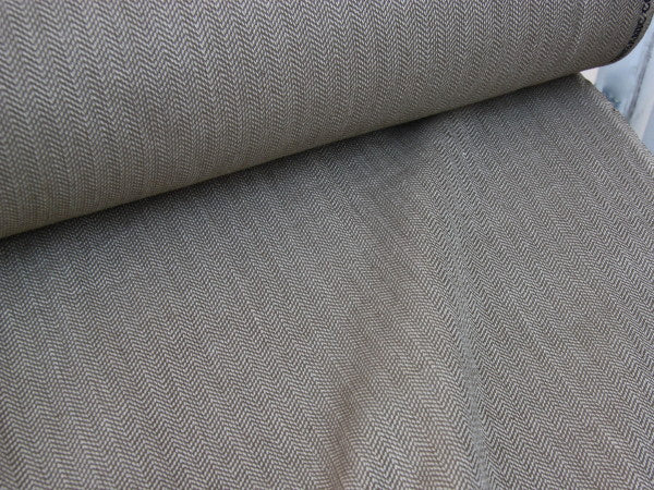 Organic Cotton Herringbone - Brown