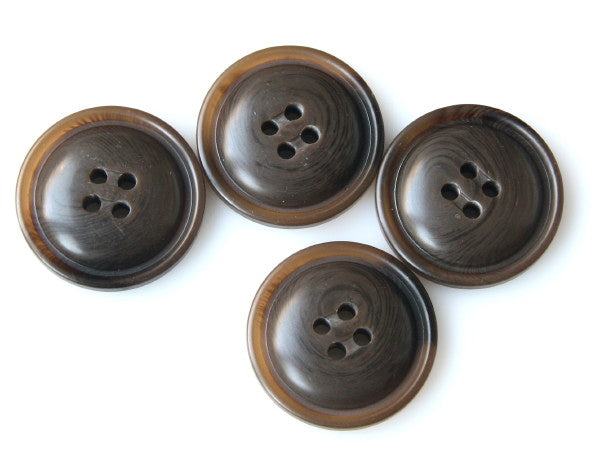 Mock Horn Button 30mm - Brown