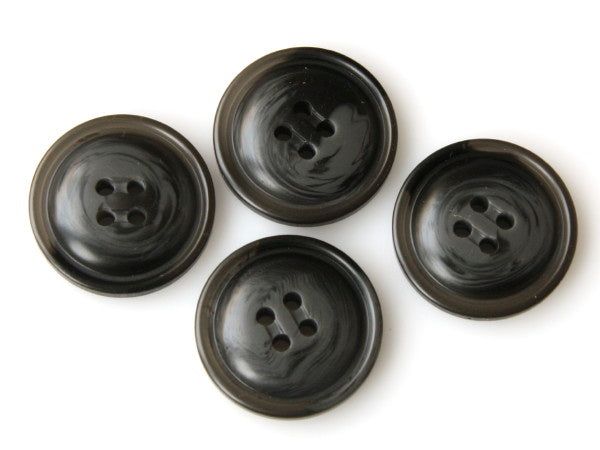 Mock Horn Button 30mm - Black