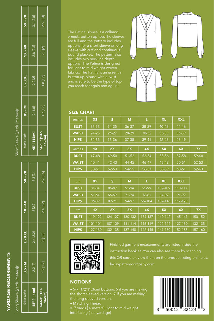 Friday Pattern Co. - The Patina Blouse