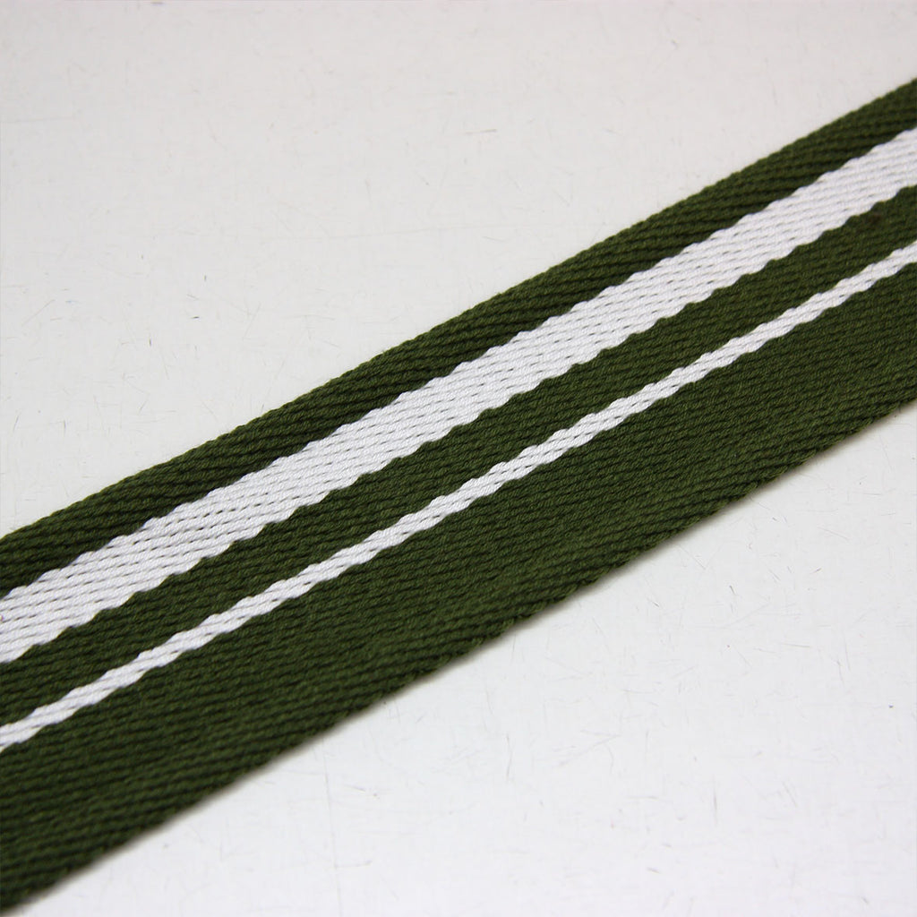 Striped Webbing 50mm - Green/White – Ray Stitch