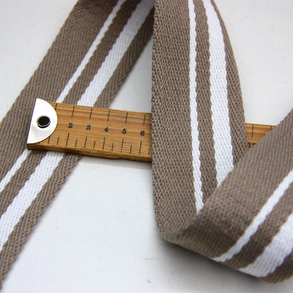 Striped Webbing 50mm - Grey/White – Ray Stitch