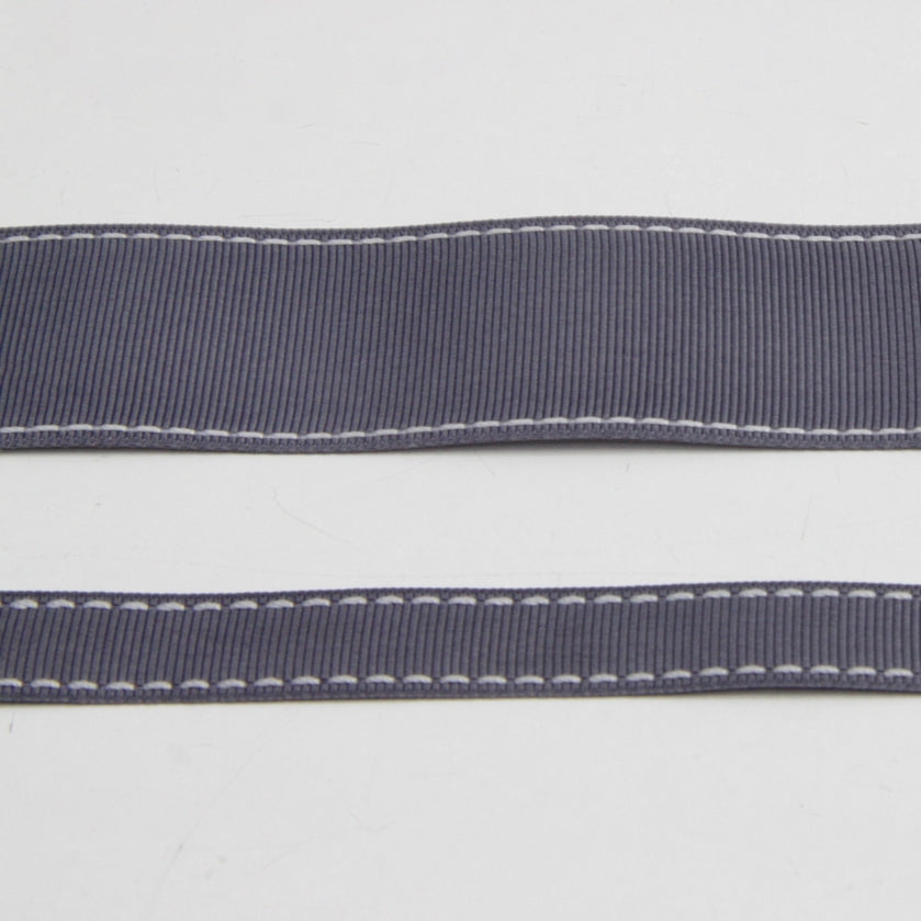 Grosgrain Stitch Ribbon - Mid Grey