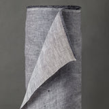 grey colour linen herringbone weave