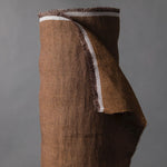 brown colour herringbone weave linen on a roll