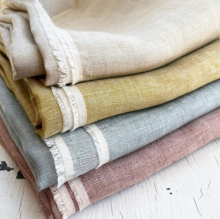 Ray Stitch European Linen - Natural Linen Fabric | Herringbone Weave | Ray Stitch Ray Stitch European Linen - Natural Linen Fabric | Herringbone Weave | Ray Stitch