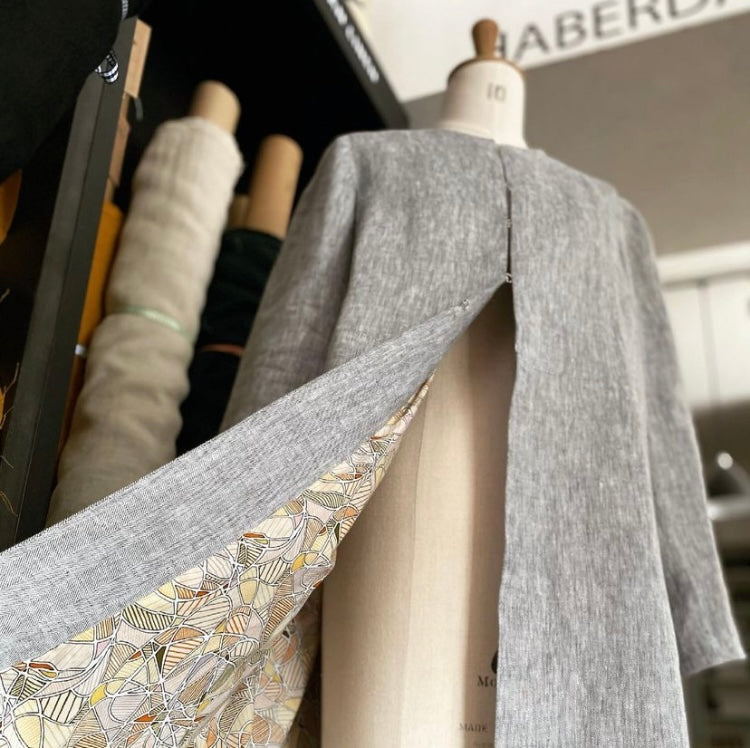 European Herringbone Linen - Shingle