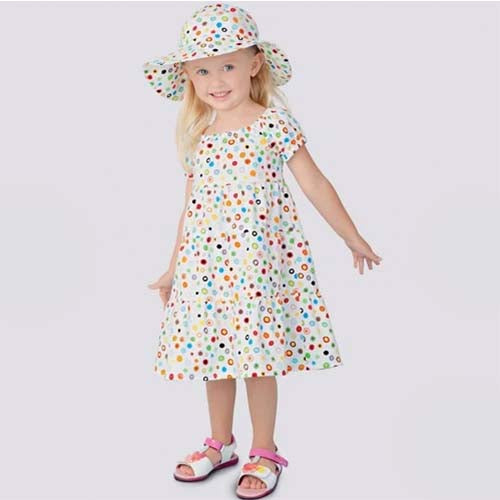 Simplicity Girls' 9126 - Toddler Dress and Hat