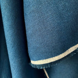 blue colour linen herringbone weave draping fabric 