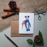 Festive Pups - Whippet Christmas Card