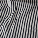 striped black and cream cotton ticking fabric