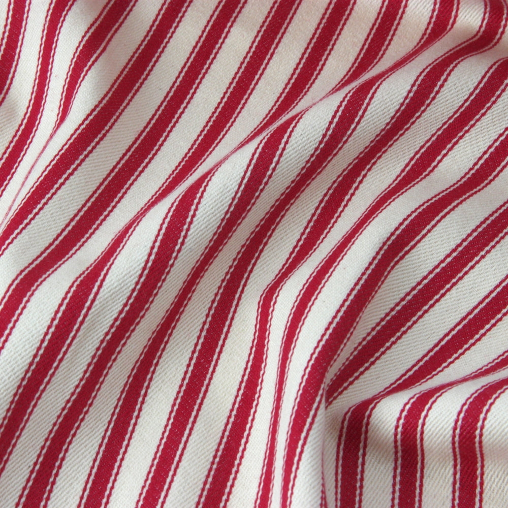 Cotton Ticking - Natural and Red